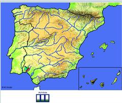 Ríos de España (nivel fácil). Mapa flash interactivo